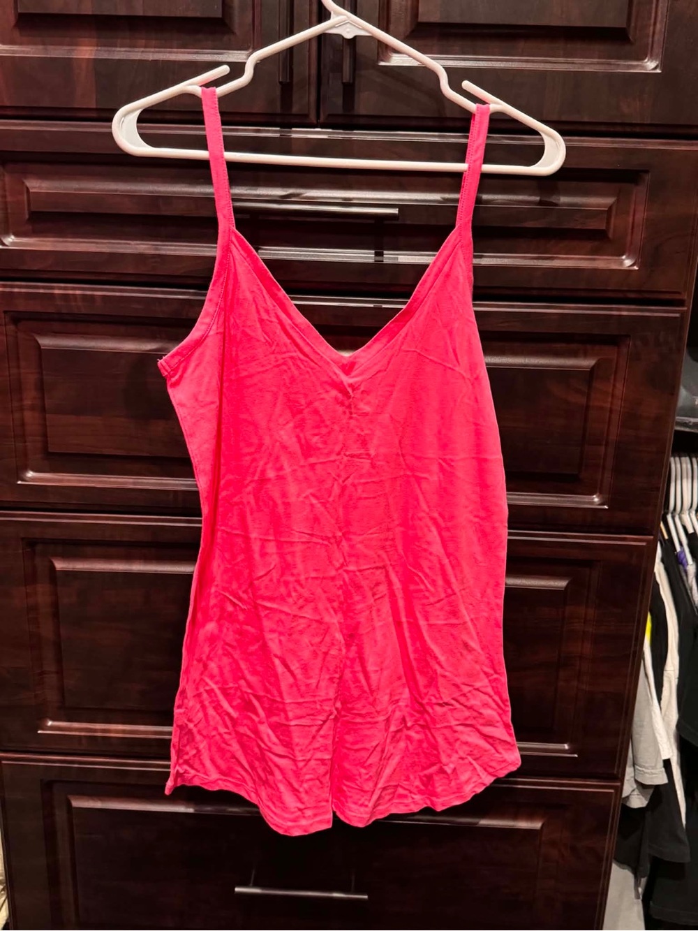 OP Coral Pink V-Neck Spaghetti Strap Tank XL - Picture 3 of 5